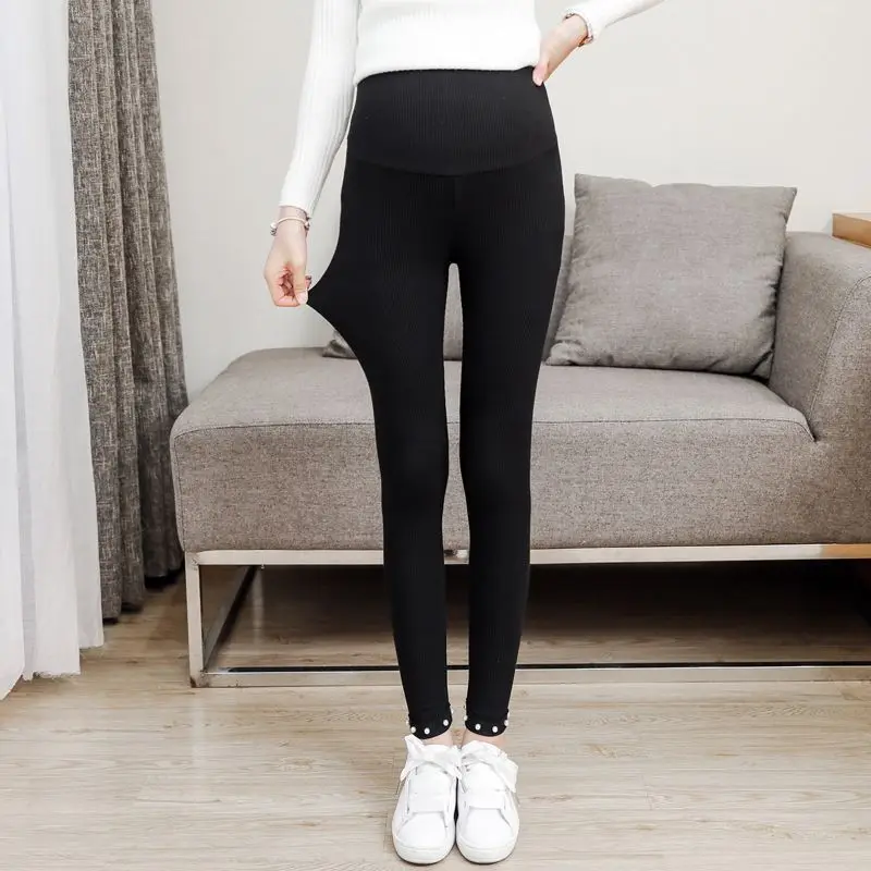 Pregnant women's pants new leggings autumn and winter wear trousers feet pregnant women stomach lift pants