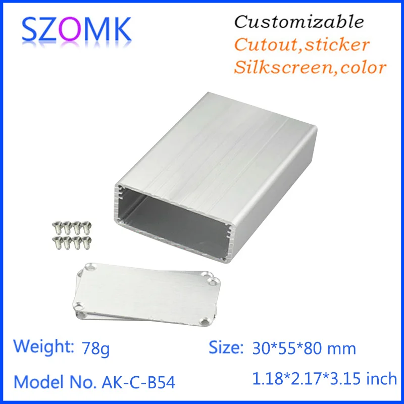 1Piece 30*55*80mm china suppliers szomk extruded aluminum case anodizing aluminum housing electronics enclosure control box