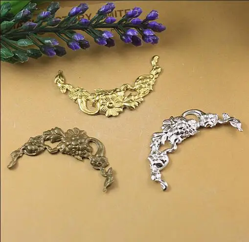 100pcs 40mm Retro metal Crafts Filigree Wraps connectors for DIY handmade jewelry pendant accessories alloy material Decoration