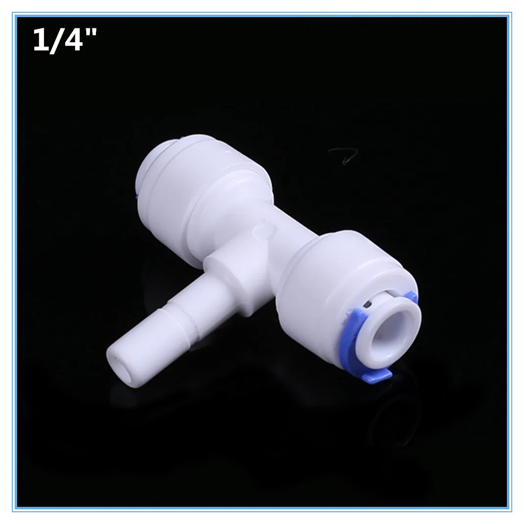 

5pc Double 1/4" quick fitting ,1/4" plug Type T quick connection RO Water Connector Aquarium Water Filter Reverse Osmosis System