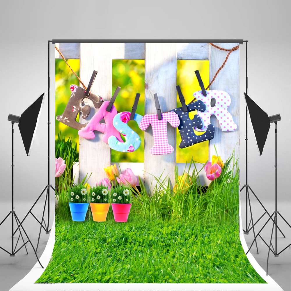 

VinylBDS Easter Backgrounds for Photo Studio Letter Racks Fences Photography Backdrops Newborn Photography Props Photo Camer