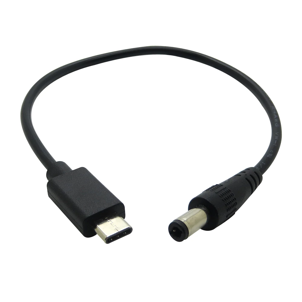 50 sztuk/partia 25 cm męski na męski USB 3.1 USB-C typu C do DC 5.5*2.5mm wtyczka zasilania przedłużacz kabla ładującego dla Apple nowy Macbook