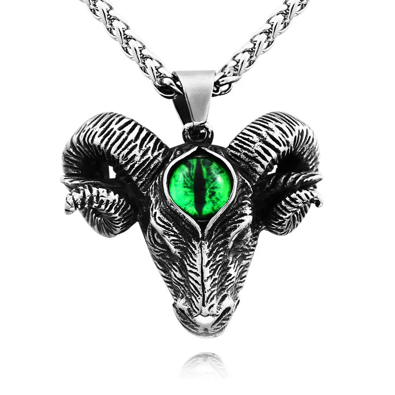 Beier 316l Edelstahl Norse Wikinger Anhänger Halskette Schafs kopf skandi navis che Rune Odin Amulett Männer Schmuck lp498