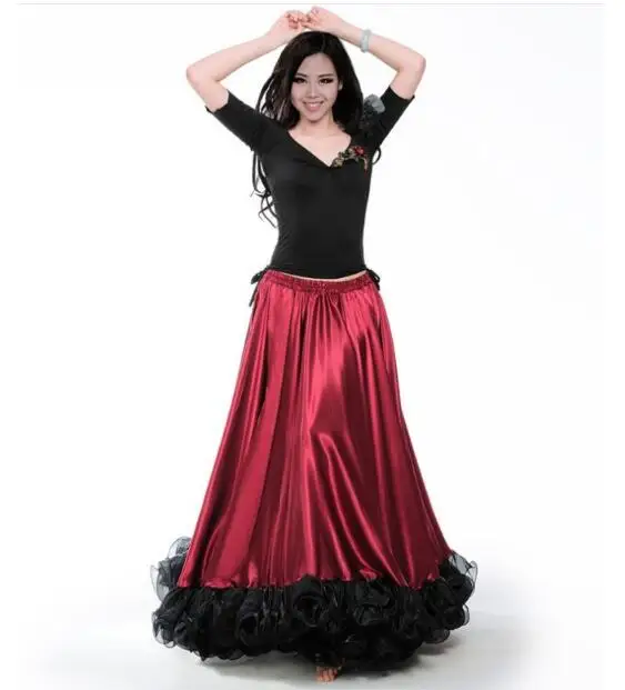 1 piece 360 degree The Opening Dance Modern Dance Full-skirted Dress Spain Bullfighting Dance Skirt Long Sleeve Costumes