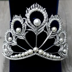 New Chic Crystal Tiara Vintage Peacock Bridal Hair Accessories For Wedding Quinceanera Tiaras And Crowns Pageant Pearls Headband