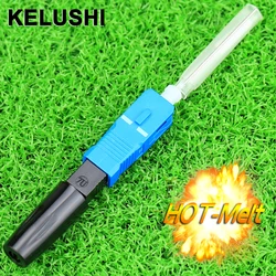 KELUSHI 10pcs Hot Sale New FTTH SC UPC Hot Melt Joint Weld joints SC Fiber Optic Connector Fusion Splicer Fiber Connectors