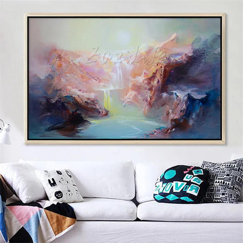 

Hand painted modern spring abstract canvas oil painting wall decor Art pictures for living room cuadro home decoracion 1