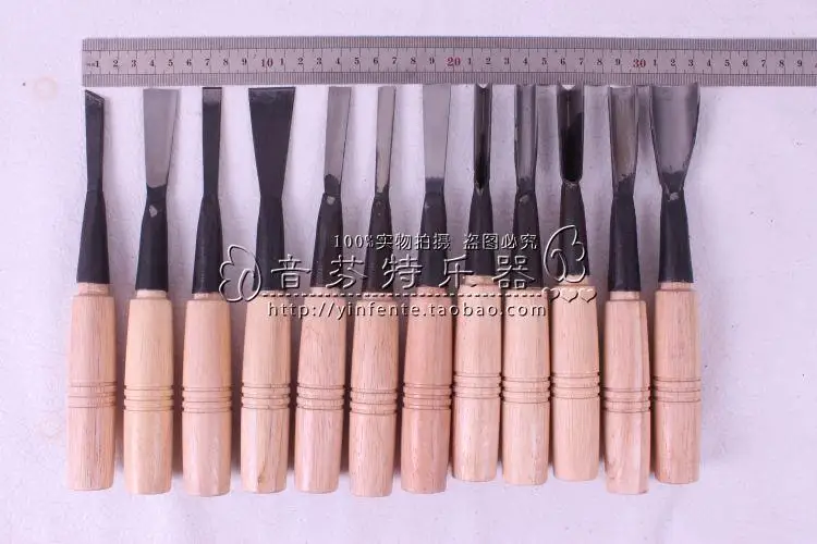 12 pcs Violin Knife Violin Scroll Cut Violin Tool Luthier Tools Steel Blade wood