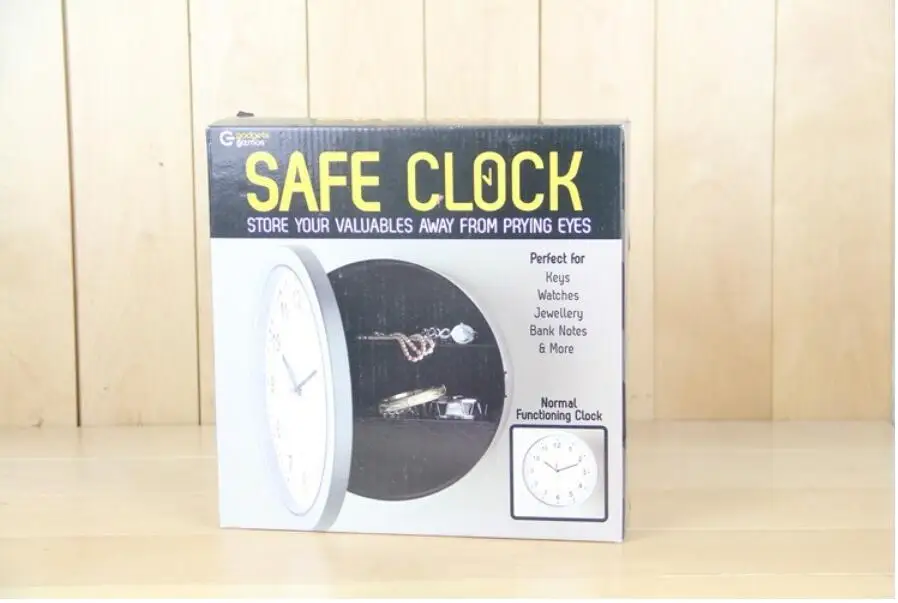 1 piece 25 cm round Hidden Secret Wall Clock Safe Money Stash Jewellery Stuff Container Colck decroation Quartz clock