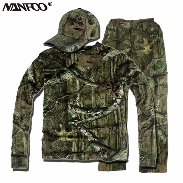 Wiosenny letni kamuflaż bioniczny polowanie kombinezon wędkarski odkryty oddychający strój Ghillie z długim rękawem T-Shirt poręczny garnitur dżungli