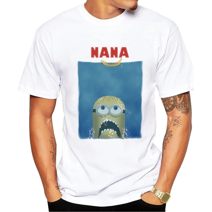 2019 Funny Summer Vintage Movie Jaws  Design T Shirt Men's High Quality  Hipster Shark Print Tops Tees gt046