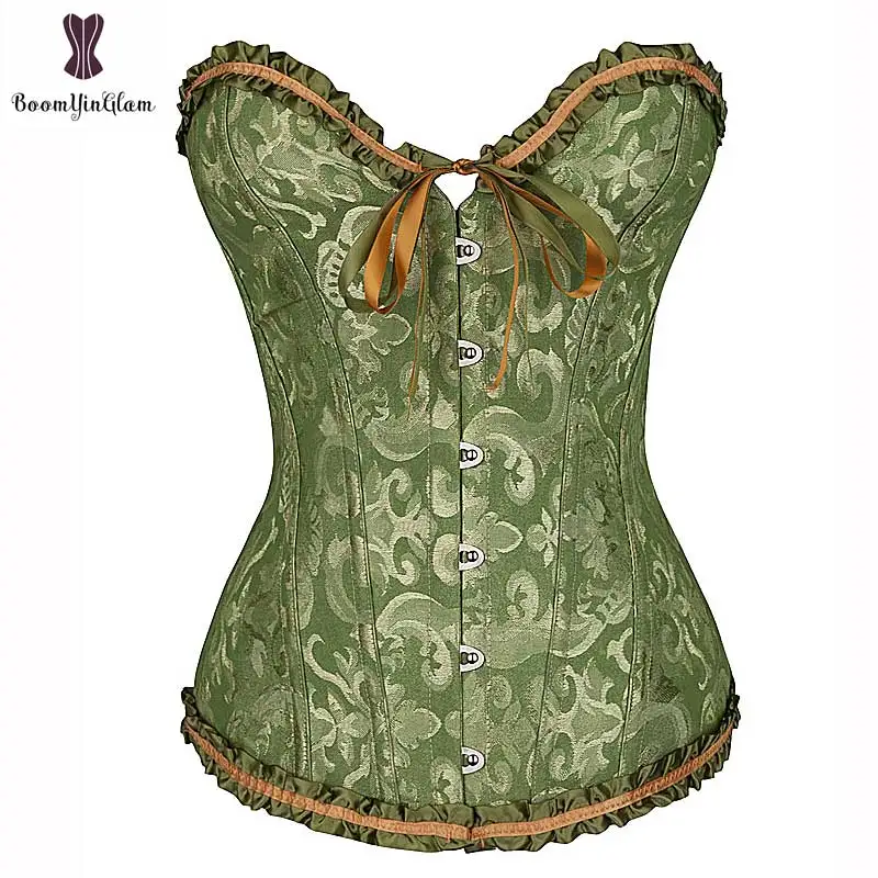 corsetto in pizzo sexy vita trainer plus size bustier corsetto minceur overbust corsetto top jacquard disossato in plastica per gonna abito da festa