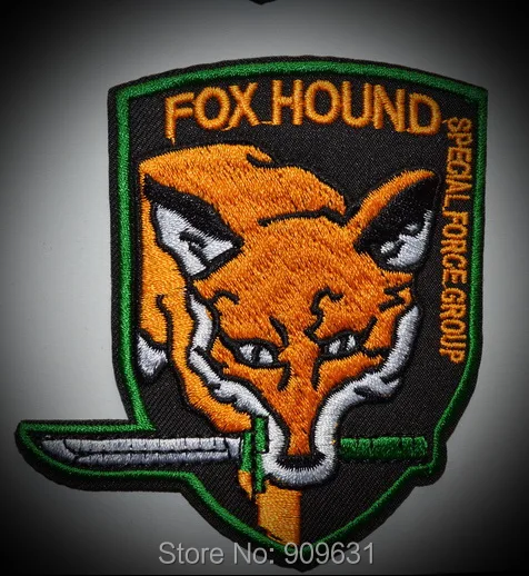 New ! Metal Solid Rising - Militaires Sans Frontieres - Yellow FOX with Knife Iron On Patch