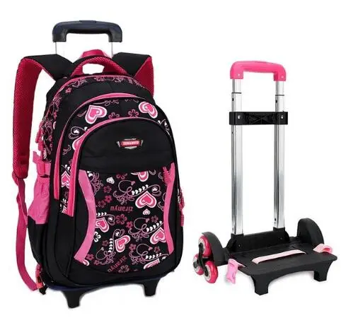 

Kid's School Rolling Backpack Bag School Trolley Backpack For girls Roller backpack Wheels Trolley School wheeled Backpack Bag