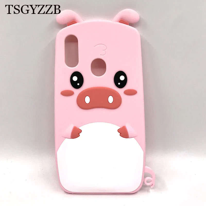 3D Pink Piglet Phone Case For Huawei Y5 Prime Y6 2018 Honor 7A DUA-L22 Russia Honor 8S 7A Pro 7C AUM-L41 Cute Silicon Back Cover