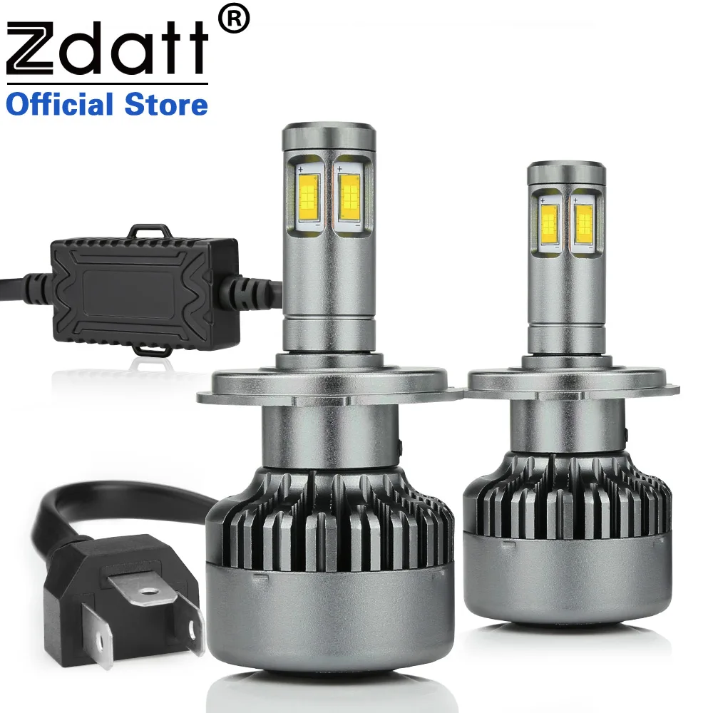 Zdatt Car LED Headlight Bulbs H7 H4 H11 H13 HB3 HB4 Auto Fog Lights 6000K 100W 14400LM Canbus 360 12V 24V Truck Car Accessories