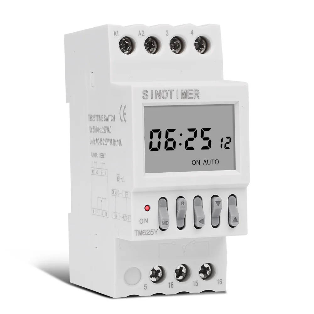 230VAC Infinite Year Cycle Monthly Timer Switch DIN Rail Used On Communication Base Station