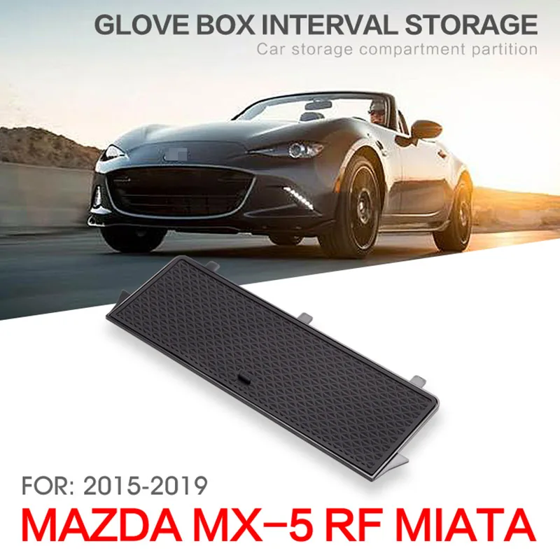 For MAZDA MX-5 RF MIATA 2015-2019 Car Glove Box Interval Storage Console Tidying Box Black Central Storage Box