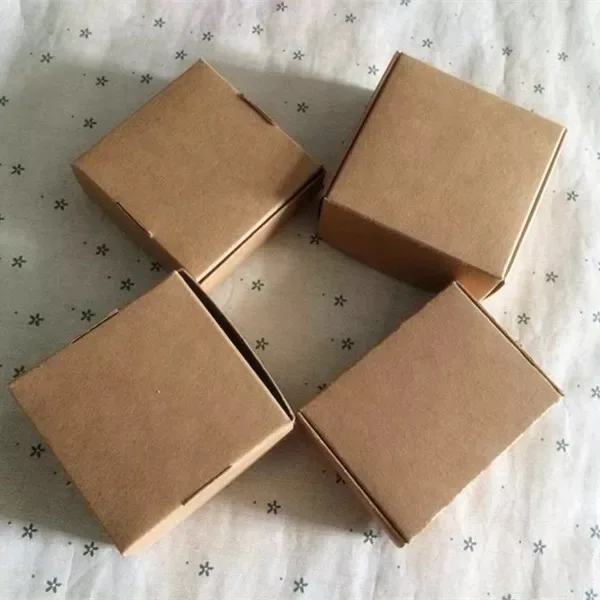 100Pcs Kraft Paper Gift Packaging Box Custom Carton Cardboard Box Handmade Soap Jewelry Candy Packages Paper Box Small
