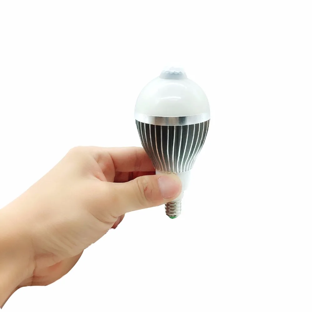 Oszczędność energii 2835 lampa LED SMD żarówka E14 5 W 7 W 9 W ruchu PIR czujnik Auto oświetlenie inteligentne LED lampa żarówka AC85-265V czujnik
