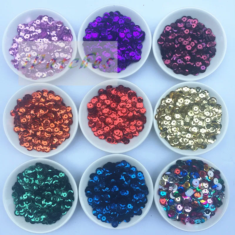 10 grammi 6mm tazza rotonda Paillettes pvc cucire Paillettes fai da te scrapbook decorazione di nozze tessuto halloween party abbellimenti