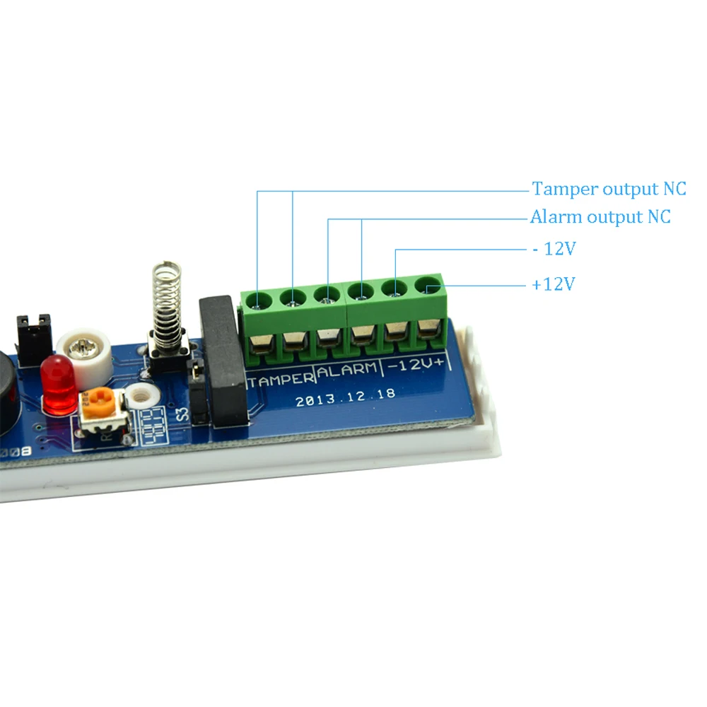 Sensor de Vibração Inteligente com Fio 9-15VDC, NC para NO Relé, Saída do Sinal, Detector de Choque Bancário, Detector de Alarme, 10Pcs