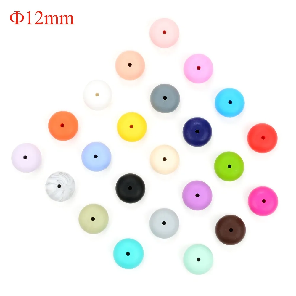 

2016 New DIY Fashion Wholesale Loose Round Bead 12mm Chewable Baby Bead Necklace Silicone Beads Teething For Baby Mommy 23 Color