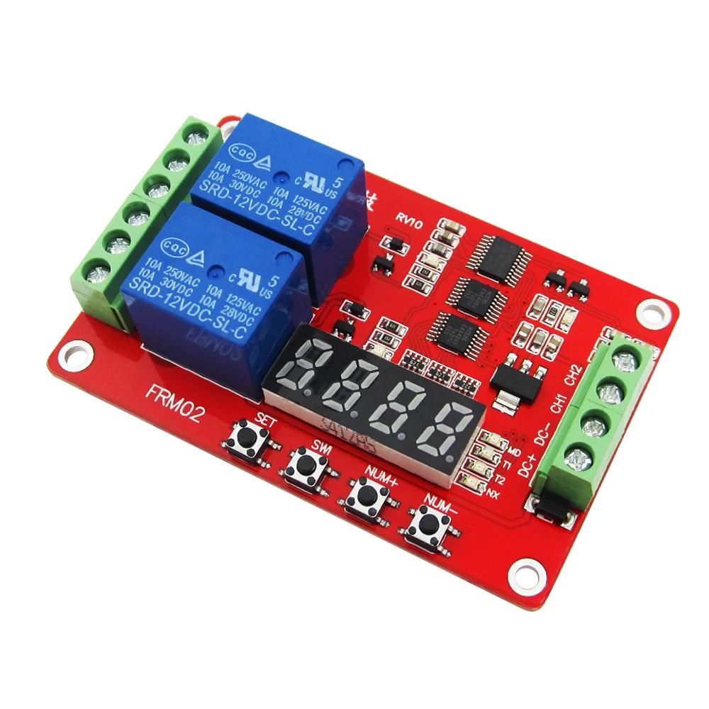 Lcd module FRM02 2 channel Multifunctional Relay Module / Loop Delay / timer switch / self-locking / 5V,12 V 24V