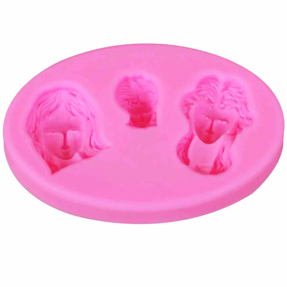 3D Noble Women Head Portrait Sugar Fondant Mold Mini Oval Frame Cake Decorating Tools Baking Molds Soap Resin Clay Silicone M915