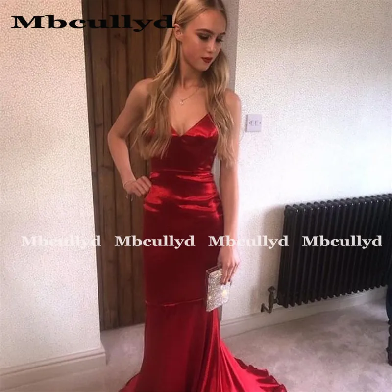 Mbcullyd Sexy V-ausschnitt Meerjungfrau Prom Kleid für Schwarz Mädchen Formale vestidos de fiesta Lange Sweep Zug Besondere Anlässe Abendkleid