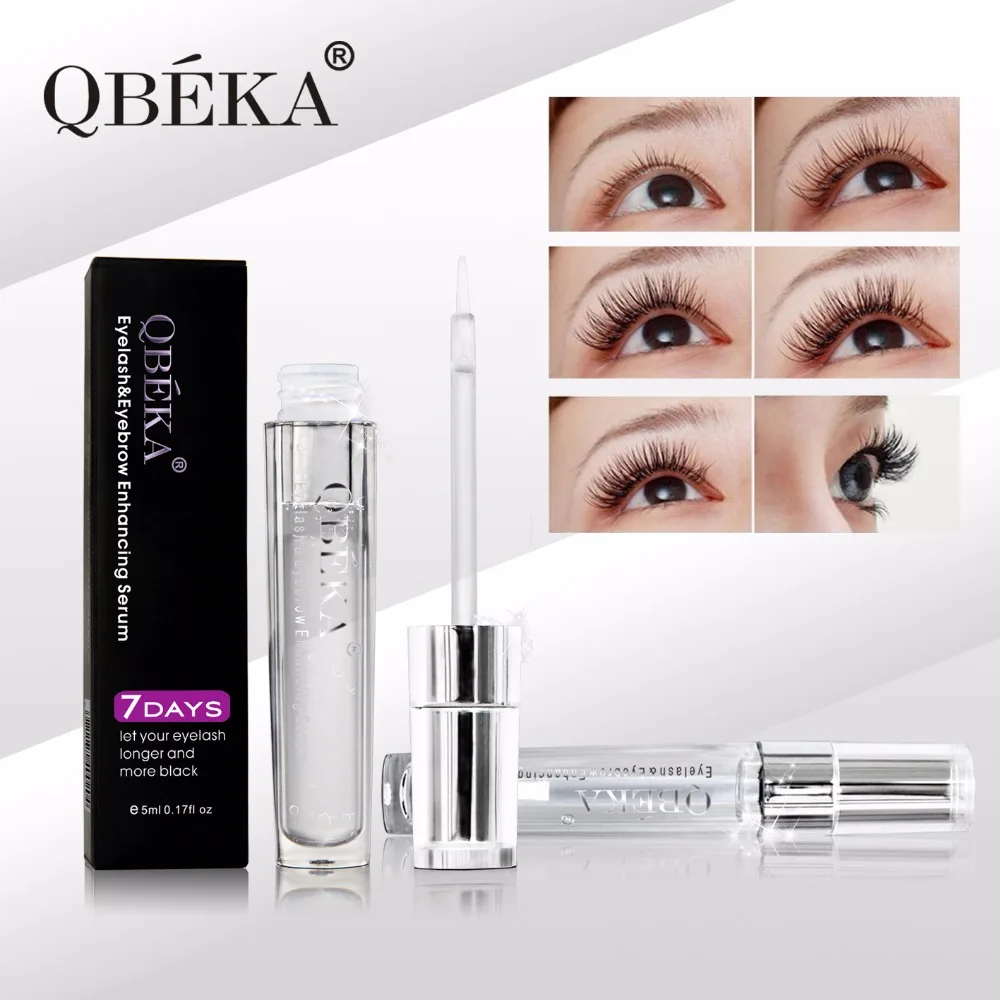 QBEKA Lashes Enhancing Liquid Eyelash Growth Serum Remedy Tips Longer Thicker Darker Eyelash Eyebrow Without Side Effect