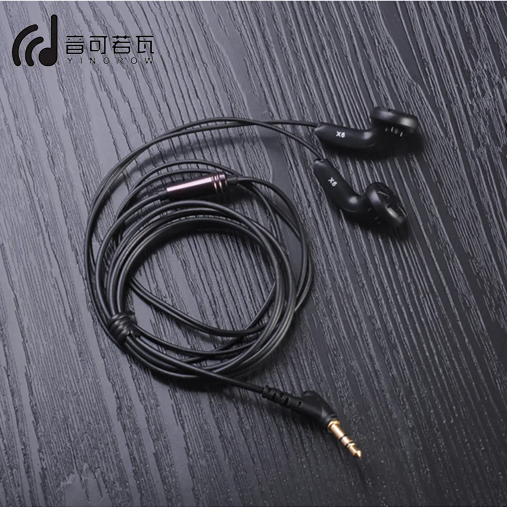 Original YINCROW X6 3.5 mm earphones flat earplugs professional sound sleep AIR MX985 earphones fever