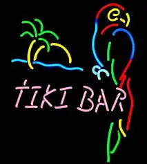 

TIKI BAR PARROT PALM Glass Neon Light Sign Beer Bar