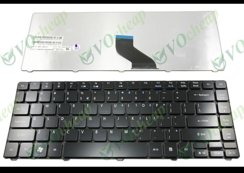 US Keyboard for Acer Aspire 4739 4739Z 4740 4740G 4741 4741G 4741Z 4741ZG 4743 4743G 3810T 4810T Glossy Black NSK-AM11D