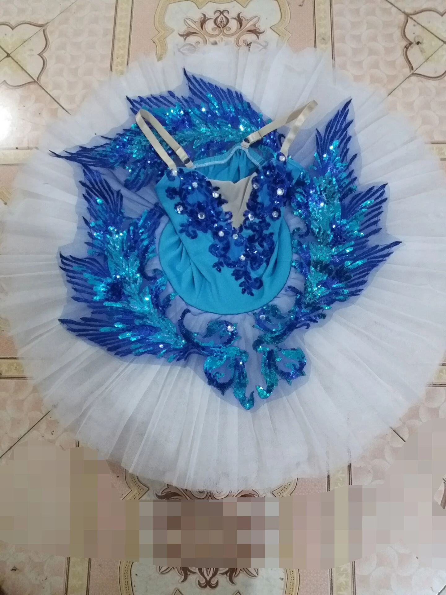 Girl Blue Bird Ballet Tutu Dresses Strap Ballet Leotards For Women Ballet Infantil Menina Pancake Tutu Ballerina