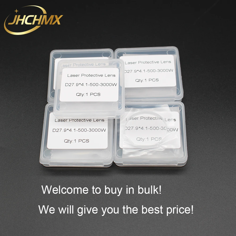 JHCHMX 10 قطعة/الوحدة Raytools الألياف الليزر واقية عدسة/الزجاج 28*4/27.9*4.1 مللي متر 1064nm 500-3000W Raytools Bodor الليزر أجزاء