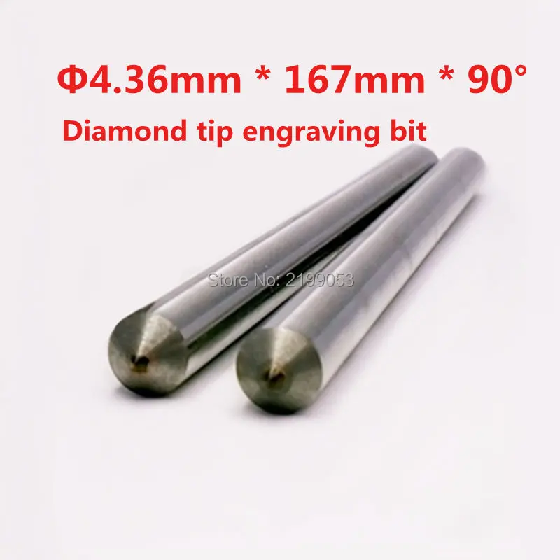 2pcs/lot 4.36mm * 167mm * 90 degree cnc engraving machine point metal engrave bits diamond tipped drag engraver engraving bit