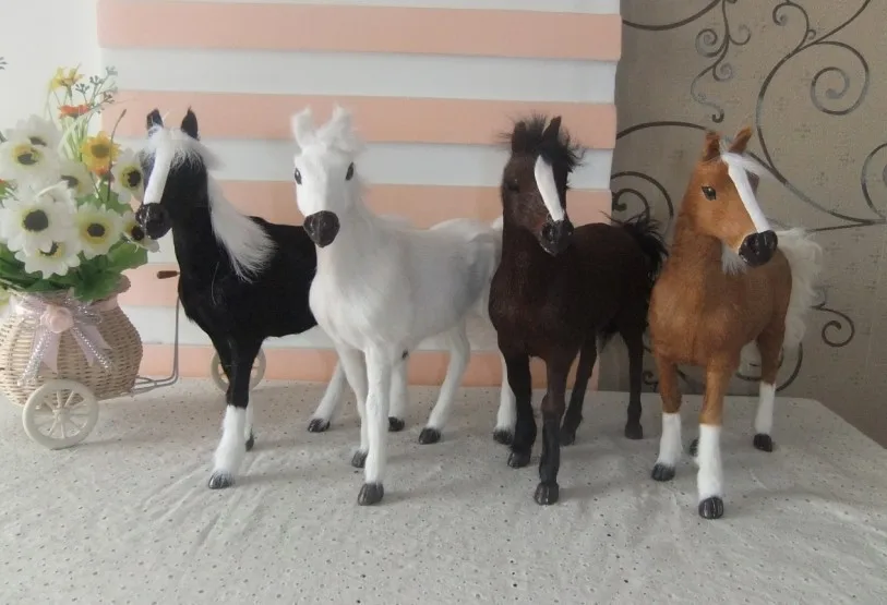 simulation animal 28x25cm horse toy fur& polyethylene horse model home Furnishing decoration,Christmas gift h4740