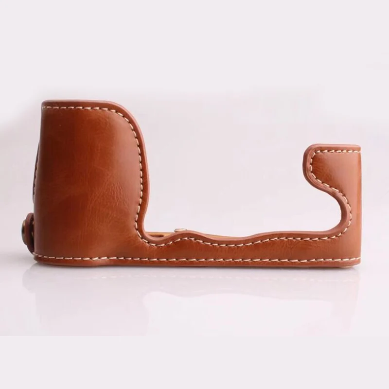 Funda de cuero PU para cámara FujiFilm XM1 XA1 XA2 X-M1 X-A3 XA10, media bolsa, conjunto de accesorios con apertura de batería