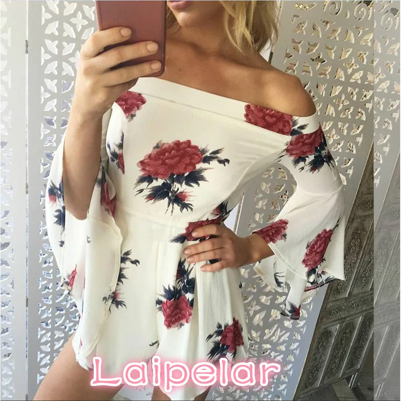 Laipelar-Mini vêtements floraux à manches longues pour femmes, vêtements évasés sexy, 2020