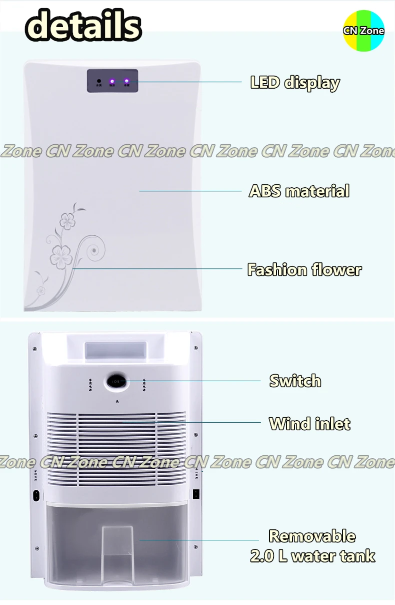 ความชื้น Anion Purify ไดร์เป่าเล็บ Desumidificador แห้งเครื่องใช้ในครัวเรือน Purification Home Deshumidifier