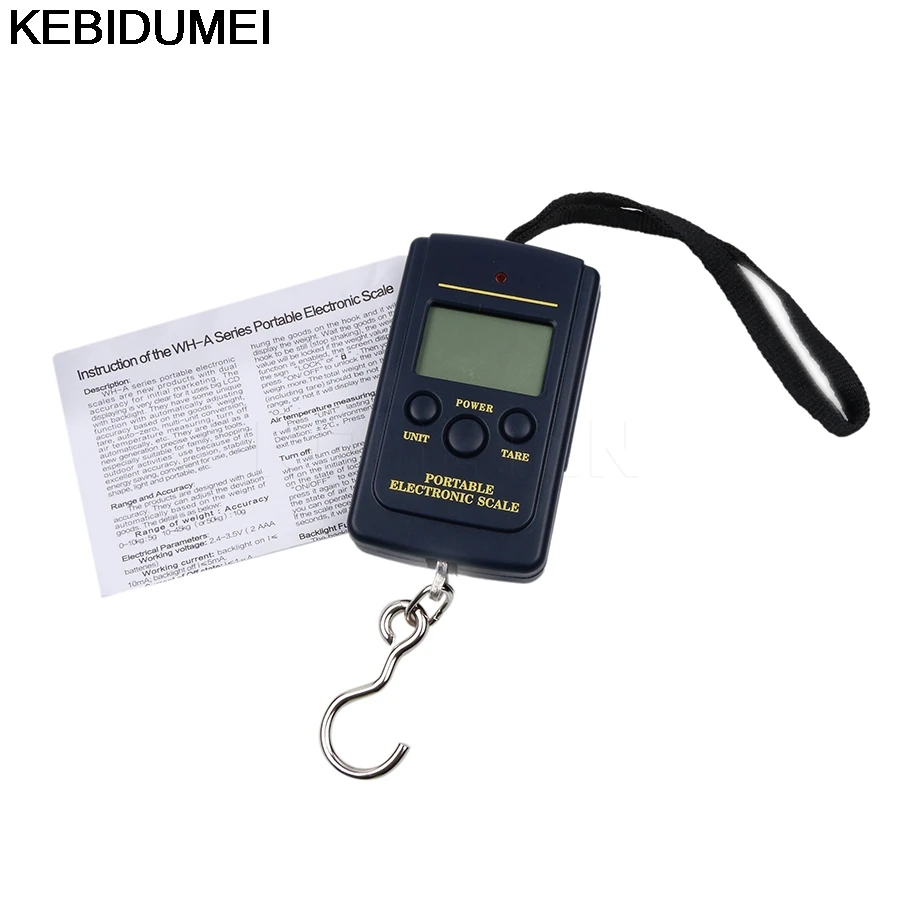 Electronic Luggage Scale 40kg/0.01g Mini Fishing Travel Weighting Suitcase Scale Hook Hanging Scale