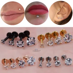 Top 4 pcs/lot 1.2x6mm Bright Bijoux Nose Piercing Labret Lip Ring Nostril Piercing Oreja Pircing Tragus Piercing Helix Nose Ring