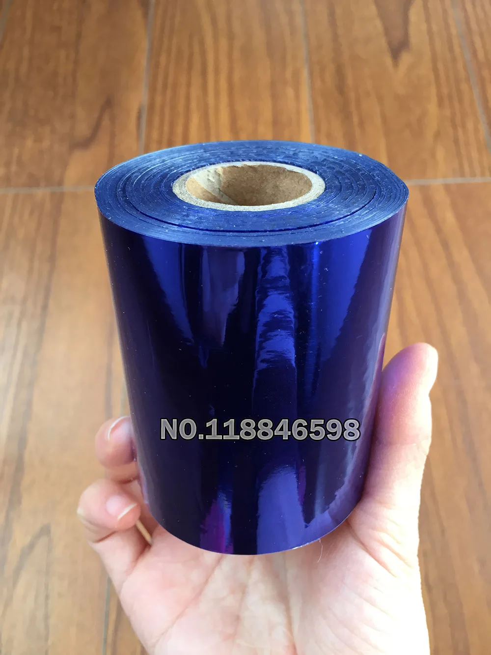 8cm Width 120M Length Blue Beautiful Color Foil Paper Hot Stamping Box/Plastic/PPC/PVC/PP Material