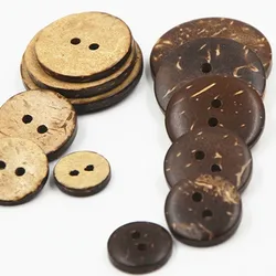 20pcs 2/4 Holes 9mm-20mm Round Coconut Shell Buttons For Clothing Sewing Accessories Diy Crafts Scrapbooking Decor Wooden Button