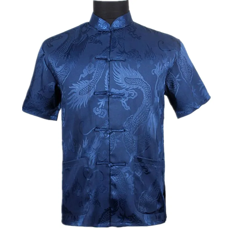 Burgundy Chinese Men Summer Leisure Shirt High Quality Silk Rayon Kung Fu Tai Chi Shirts Plus Size M L XL XXL XXXL  M061308