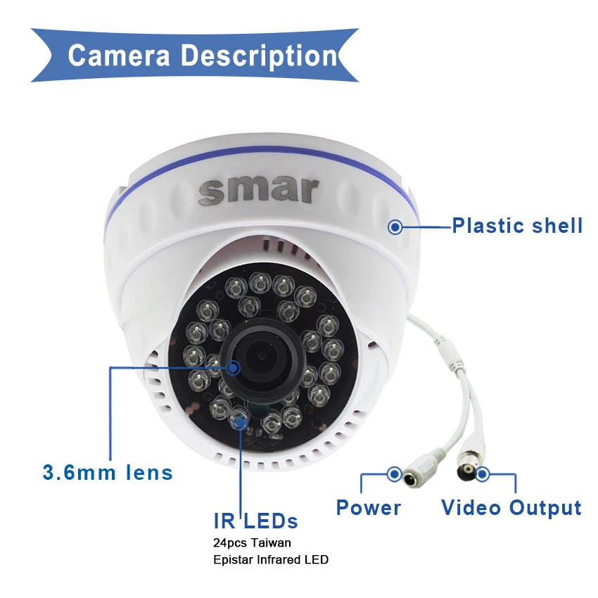 Imagem -03 - Smar-video Surveillance System 1080p 4ch H.264 Cctv Hdmi Dvr Security Kit Indoor Home Security Câmera Dia e Noite Detecção