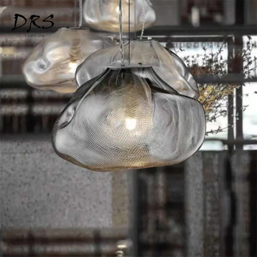 Nordic Denmark Glass Pendant Lights MARSDEN Dining Room Living Room Restaurant Irregular Fishing Net Hanging Lamps Fixtures