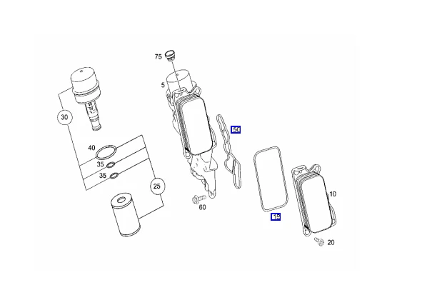 Engine Oil Filter Housing + Timing Case Gasket for Mercedes R230 W164 W203 E350 2721840280, 2721840080