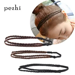 European and American fashion hair accessories personality double elastic twist braided wig braid headband hairband